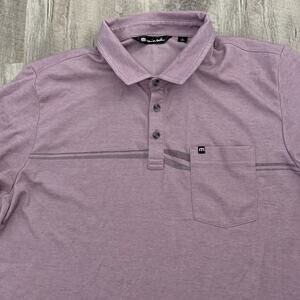 Travis Mathew Polo Shirt Mens XL Purple Mauve Golf Soft Pima Blend Short Sleeve